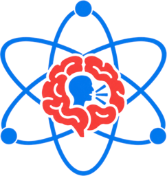 BigTime Thoughts emblem — a brain with a talking head inside, ringed by neutron orbits